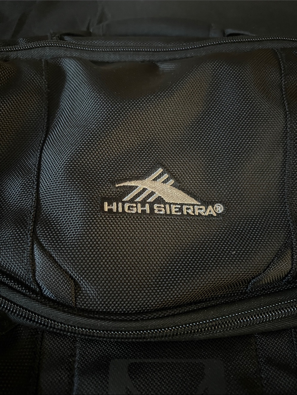 High Sierra Black Laptop Bag Silver Logo Embroidery